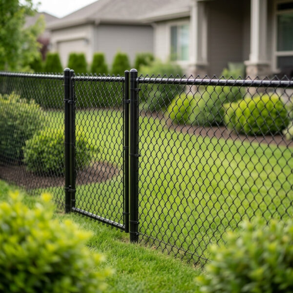 Black PVC-Coated Chain Link Fence Fabric - 6ft ft. x 50 ft. - 11.5 Gauge Core, Weather & Rust Resistant - Image 2