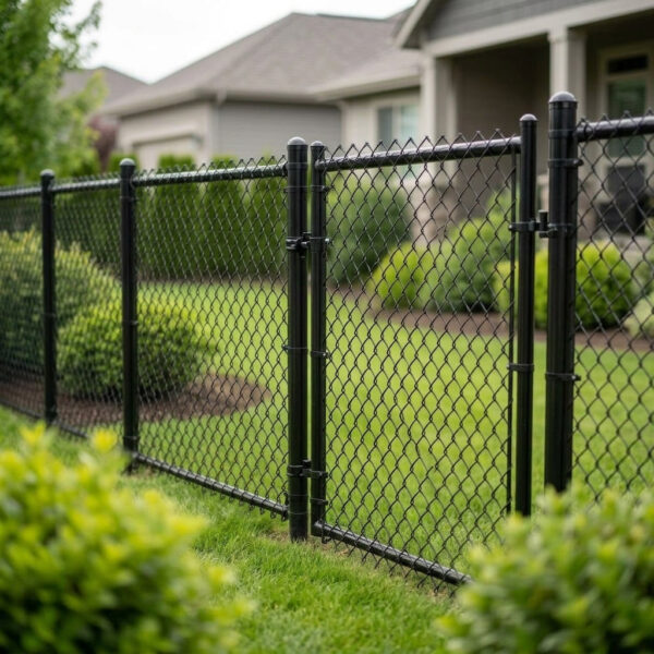 Black PVC-Coated Chain Link Fence Fabric - 6ft ft. x 50 ft. - 11.5 Gauge Core, Weather & Rust Resistant - Image 3