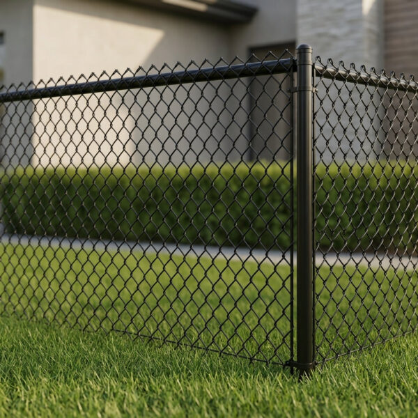 Black PVC-Coated Chain Link Fence Fabric - 6ft ft. x 50 ft. - 11.5 Gauge Core, Weather & Rust Resistant - Image 4