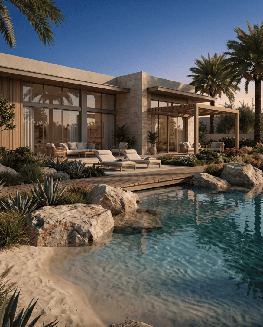 Beach entry pool