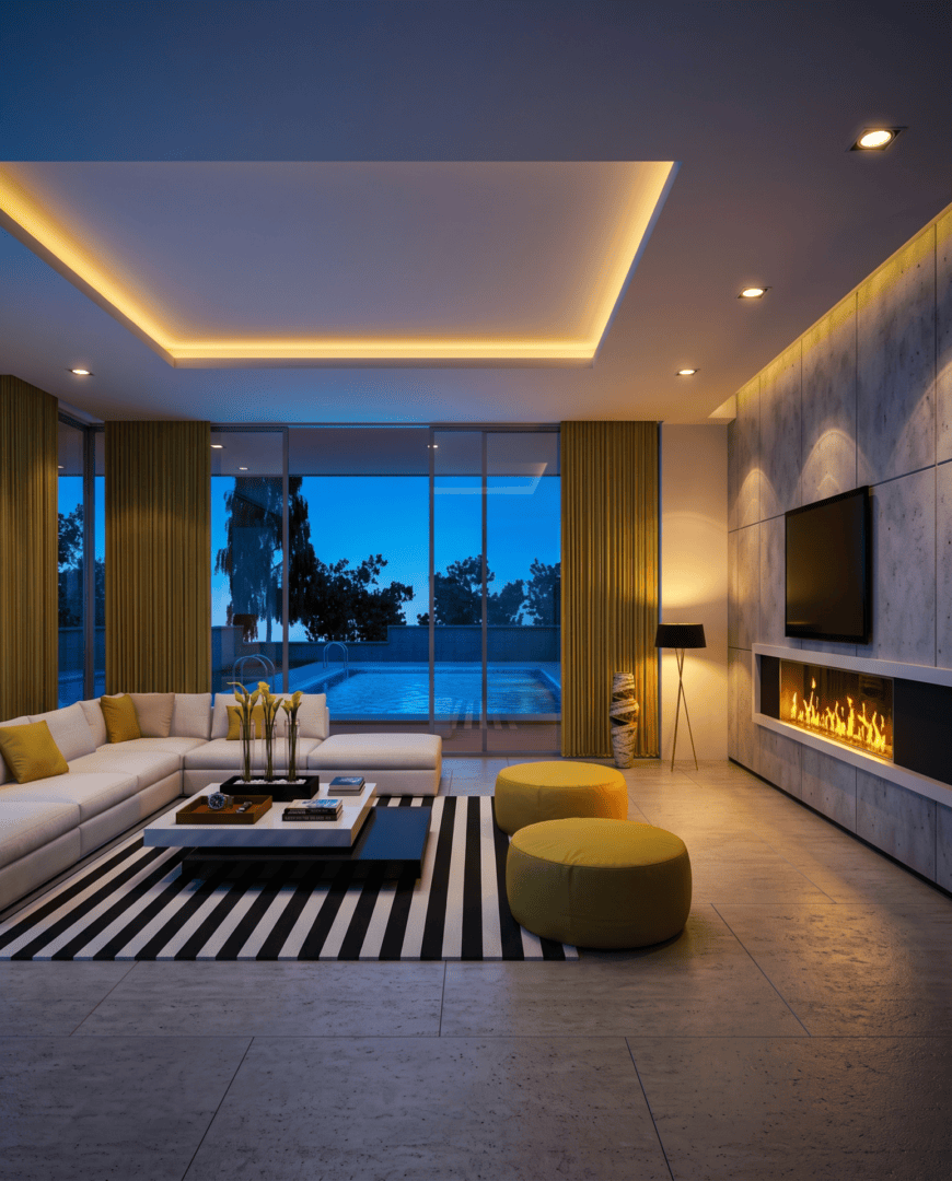 Finished interior