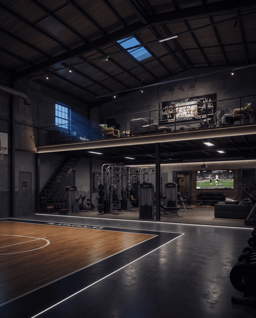 Gym area inside a shouse